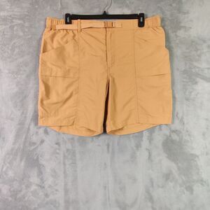 New Eddie Bauer Shorts Men XL Tan Chino Performance Belted Hiking Outdoor 38x7